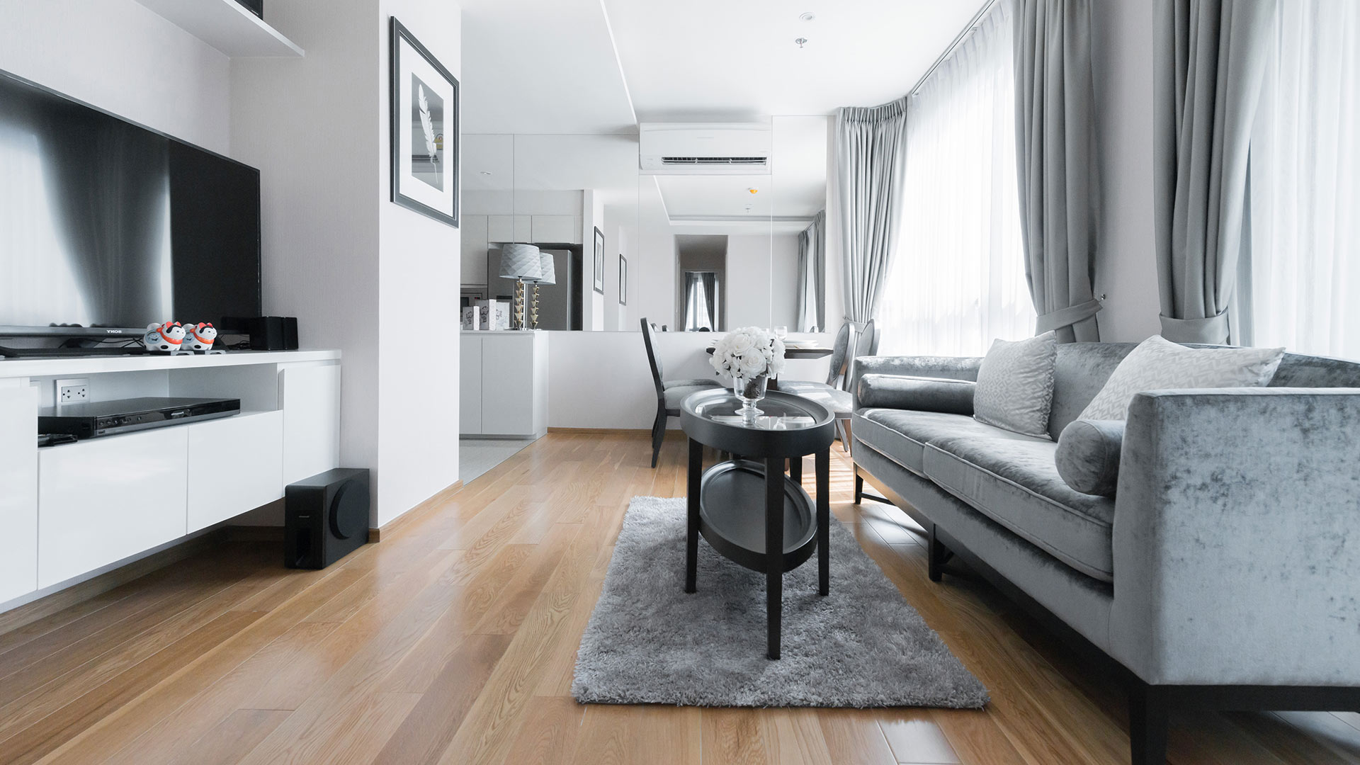 living room with vinyl flooring riverton ut